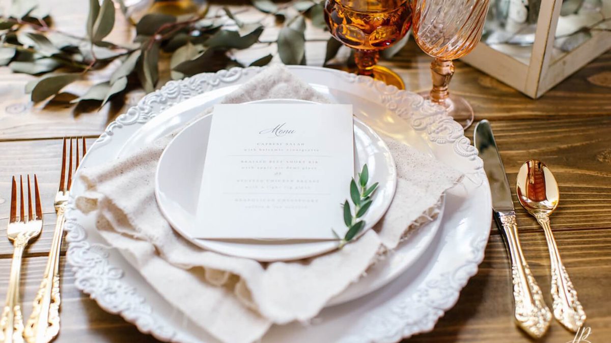 Rustic wedding decor at the Ballroom